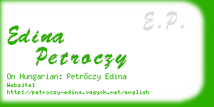 edina petroczy business card